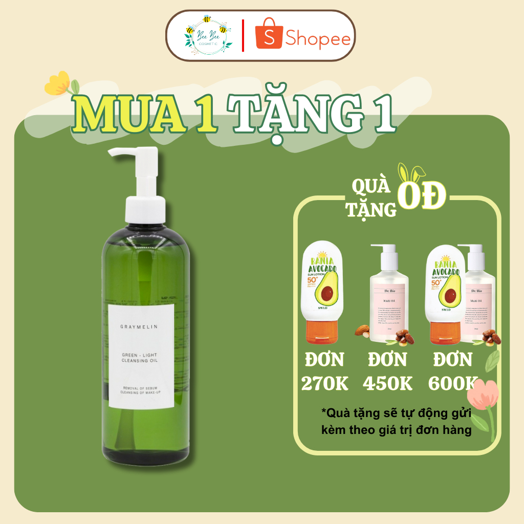 Dầu tẩy trang trà xanh GRAYMELIN GREEN LIGHT CLEANSING OIL 400ml