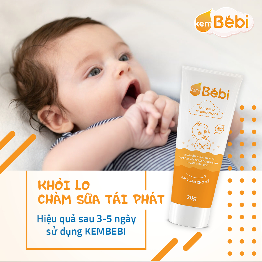 Kem Đa Năng Cho Bé KemBebi Giảm Mẩn Ngứa Hăm Tã, Làm Dịu Vết Thương Do Rôm Sảy, Muỗi Đốt Chiết Xuất Thiên Nhiên Tuýp 20g