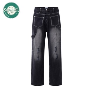 Quần Jean cách điệu túi ngược, wash đen trắng No.10 - Snomad