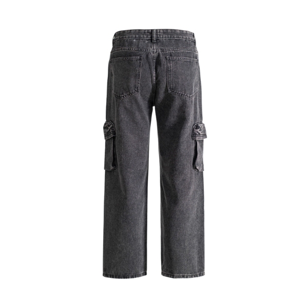 Quần Jean Túi Hộp Wash Xám Đen, quần jean rách gấu No.11 - Snomad