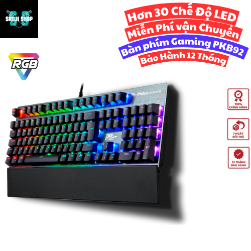Bàn Phím Cơ Chơi Game Philco PKB92 Phím Led RGB Switch Brown Kèm Kê Tay Cho Máy Tính PC Gaming TT02 TECHHIGH
