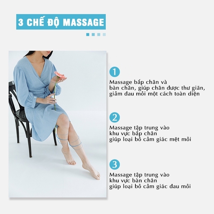 Máy Nén Ép Trị Liệu Suy Giãn Tĩnh Mạch,Máy Massage Chân, Massage Đùi, Bắp Chân Rung Và Bóp Khí, Có Nhiệt Sưởi