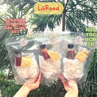 Bánh Tráng Phơi Sương-Set Bánh Dẻo Muối Sặc Sốt Tắc/Me/Ớt Rim Mật Ong -Dùng Cho Ăn Chay Siêu Ngon-LiLiFood