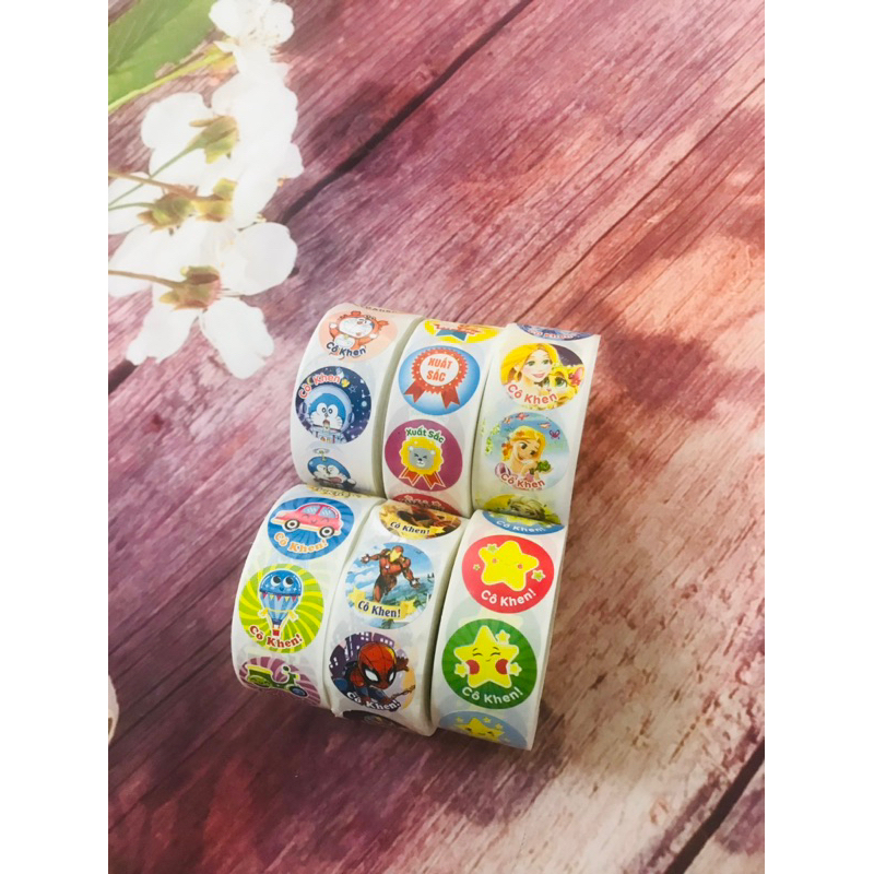 Sticker cuộn mẫu TIẾNG VIỆT (500 hình/cuộn)