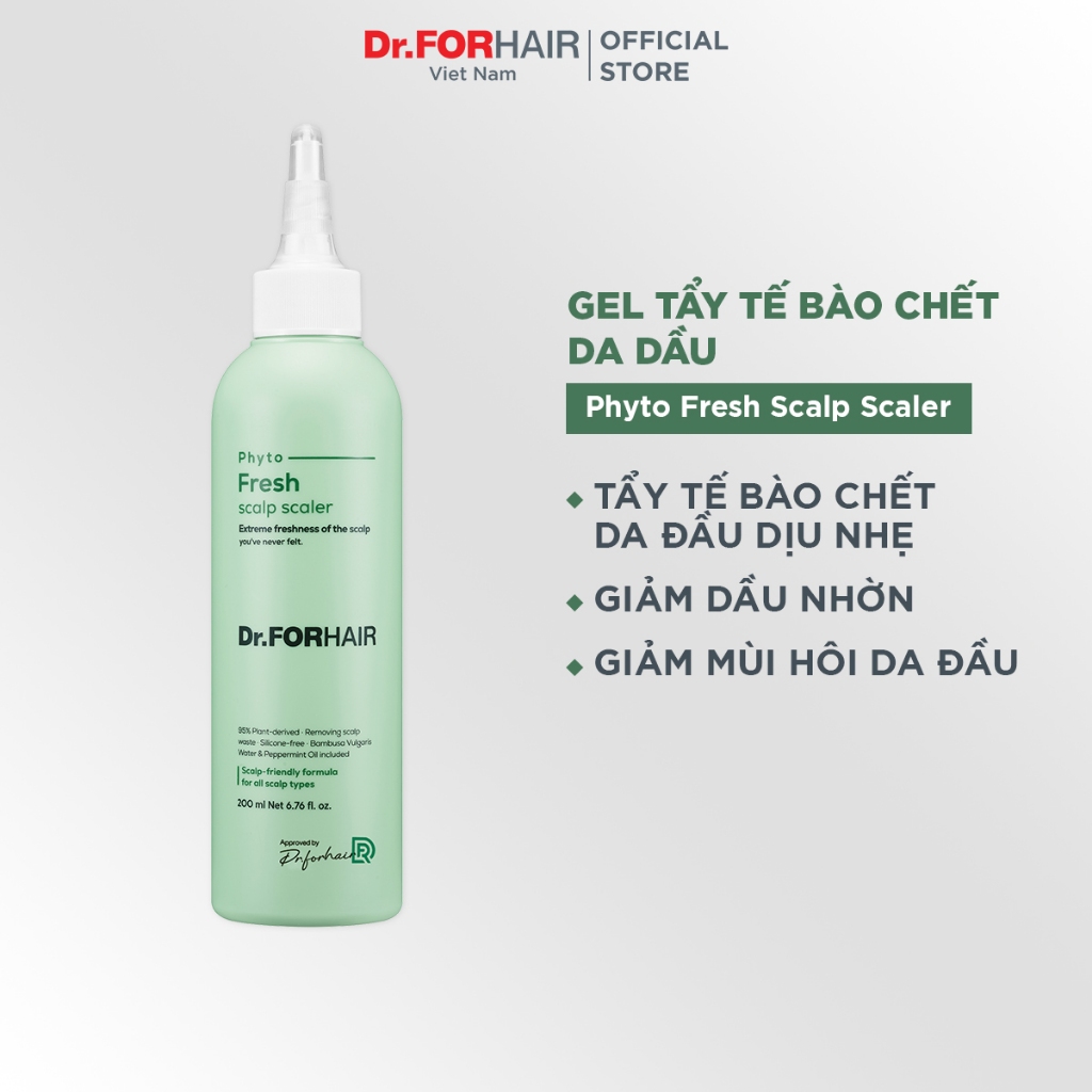 Tẩy tế bào chết cho da đầu dầu nhờn, bết dính mùi hôi Dr.FORHAIR Phyto Fresh Scalp Scaler