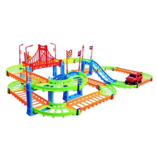Bộ đồ chơi đường ray 92 chi tiết lắp ráp đường đua xe ô tô phát triển sáng tạo cho bé