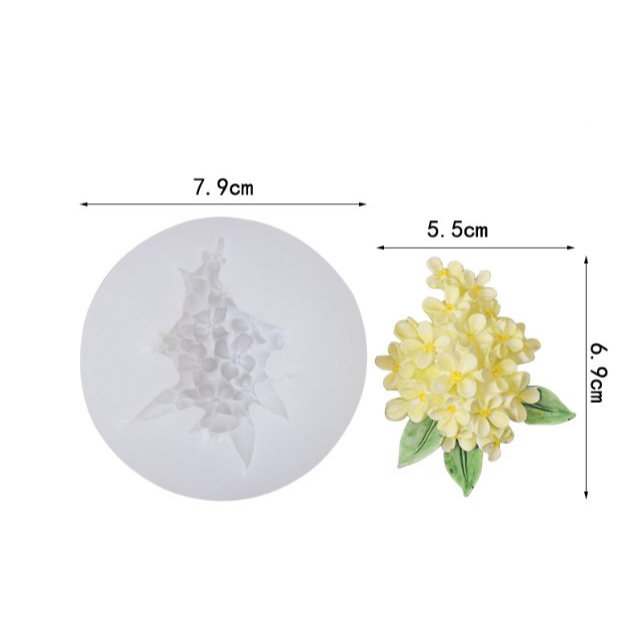 Khuôn Silicon Rau Câu 4D Chùm Hoa Đẹp