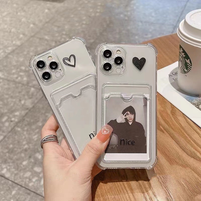 Ốp lưng iphone Ốp điện thoại trái tim trong túi đựng thẻ ảnh iphone 7/7plus/8/8plus/x/11/12/13/14/15max/promax ct1014