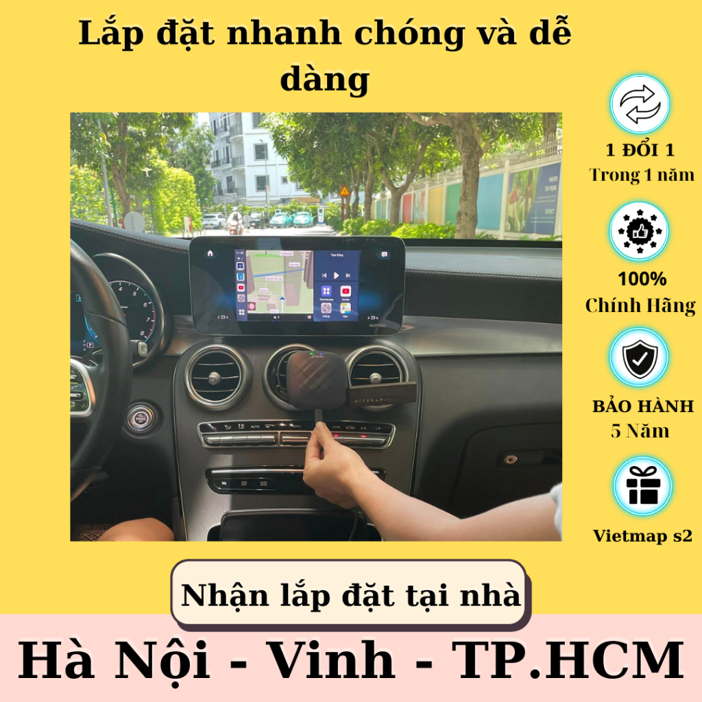 Bộ Carplay Android Box PICASOU AI/ CARLINKIT Cắm Sim 4G |Biến Màn Zin ô tô Thành Màn Hình Android - Ram 4G,Rom 64GB