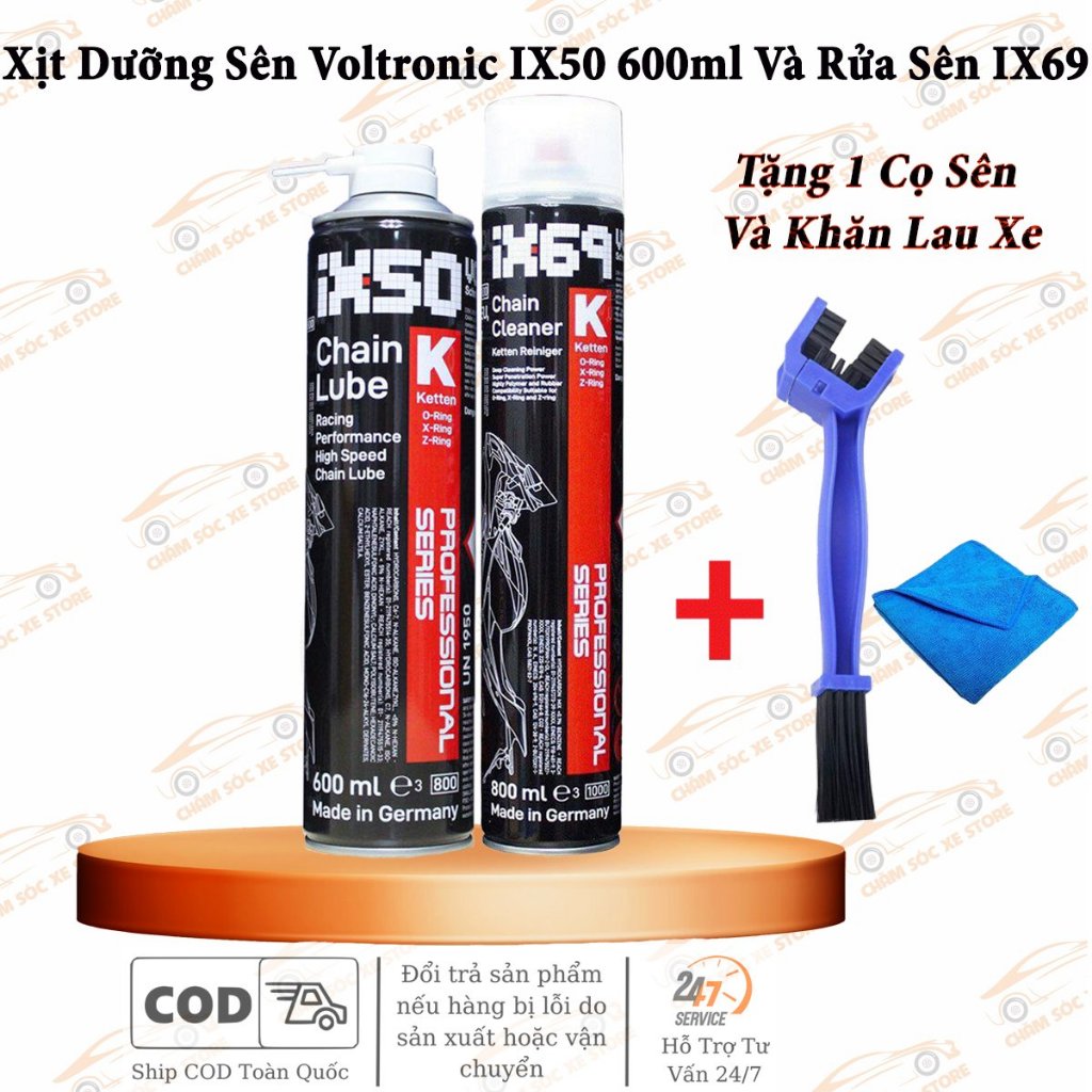Combo Vệ Sinh Sên Voltronic IX69 800ML Và Dưỡng Sên Voltronic IX50 600ML