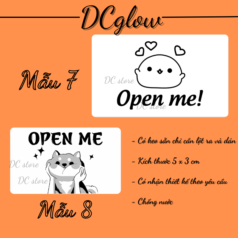 Set 50 tem nhãn dán 30x50cm meme, sticker niêm phong có keo dán túi giấy, thùng carton, gói hàng, meme cảm ơn thank you