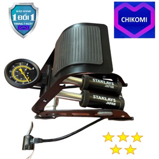 Bơm hơi đạp chân  2 ống STANLAYS bơm ô tô, xe máy, xe đạp, bóng, phao
