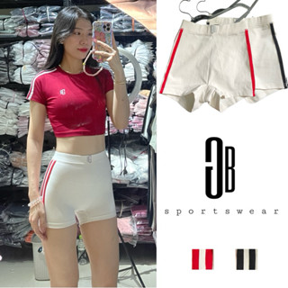  Quần legging short đùi 2 sọc thể thao cao cấp tập gym nhảy dance nữ GYMBO cạp lưng cao nâng mông hack dáng 