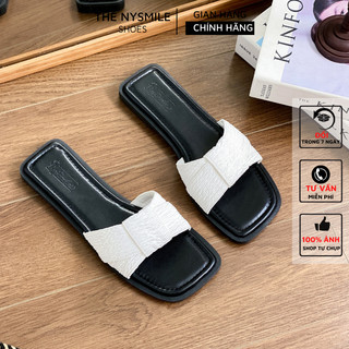 Dép quai ngang nữ vải thắt nơ - thenysmile - detun