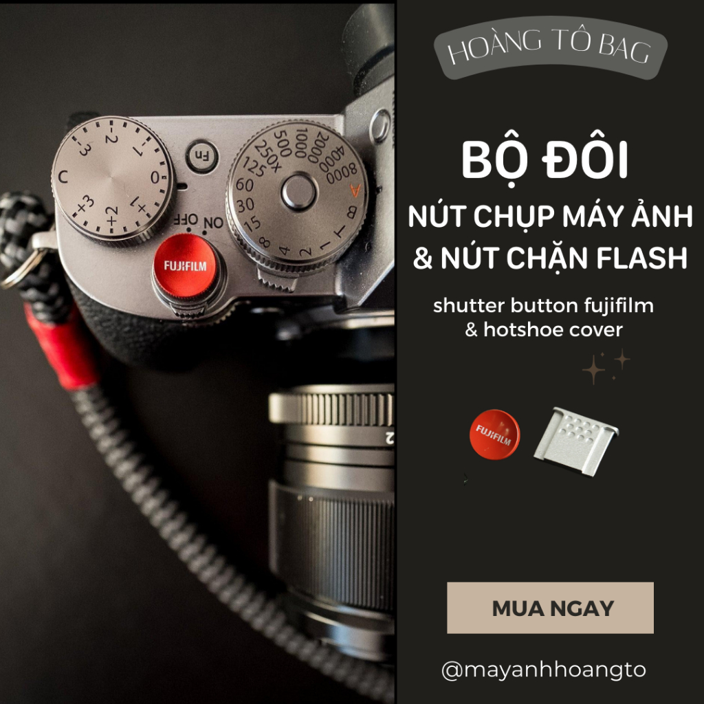 Bộ đôi nút chụp máy ảnh và nút chặn flash logo Fujifilm đẳng cấp và sang trọng ( hình tự chụp)