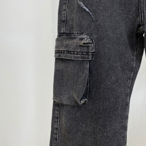 Quần Jean Túi Hộp Wash Xám Đen, quần jean rách gấu No.11 - Snomad
