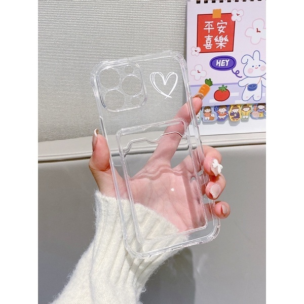 Ốp lưng iphone Ốp điện thoại trái tim trong túi đựng thẻ ảnh iphone 7/7plus/8/8plus/x/11/12/13/14/15max/promax ct1018