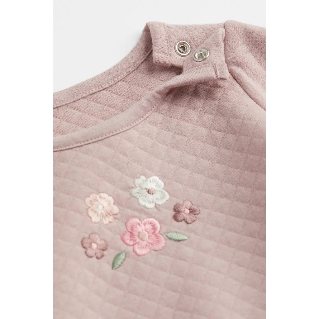 Váy nỉ hồng thêu hoa 1020456001 HM H&M_hàng chính hãng authentic