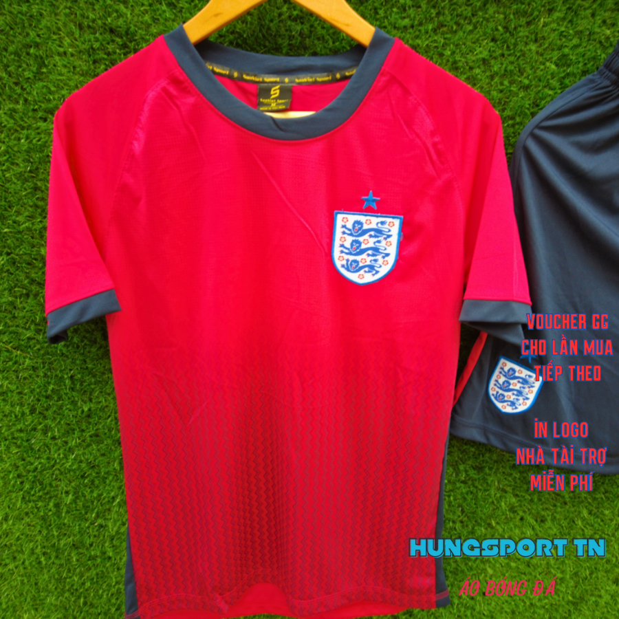 Tuyển Anh đỏ, quần áo bóng đá, đồ đá banh in tên, in tên số theo yêu cầu, in logo free, in lẻ in đội HUNGSPORT TN