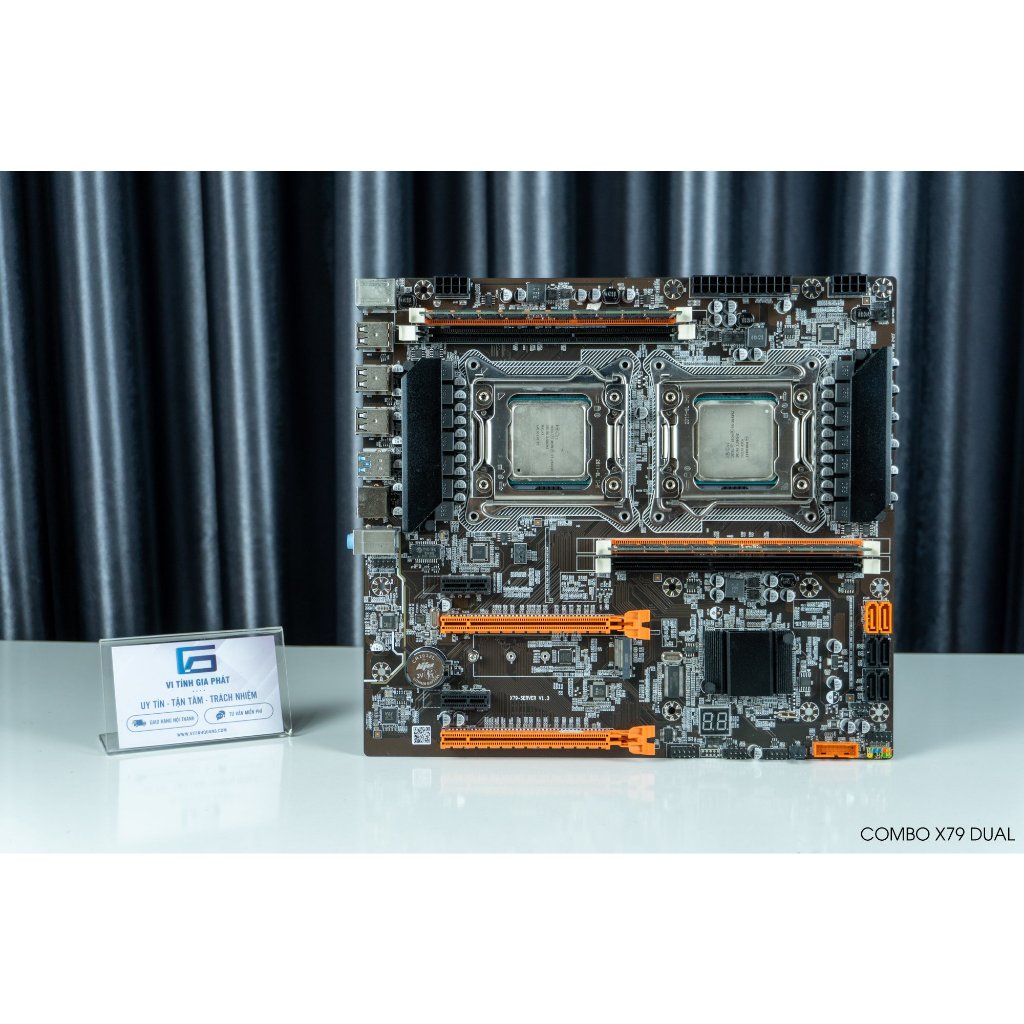 Combo Dual Xeon Mainboard X79 + 2 CPU 2696 V2 + Ram 32GB ECC RE + 2 Fan T900i Bảo hành 03 Tháng