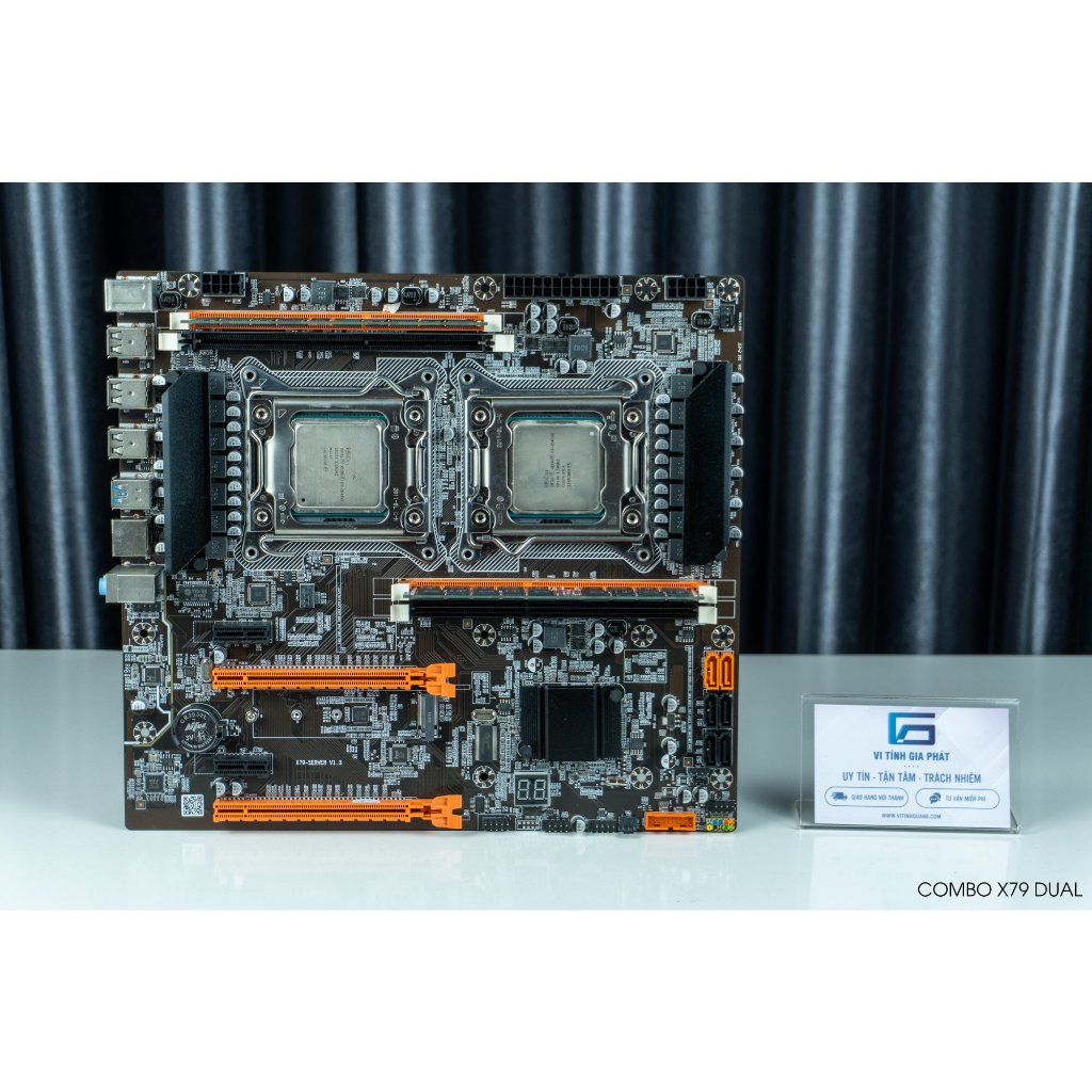 Combo Dual Xeon Mainboard X79 + 2 CPU 2696 V2 + Ram 32GB ECC RE + 2 Fan T900i Bảo hành 03 Tháng
