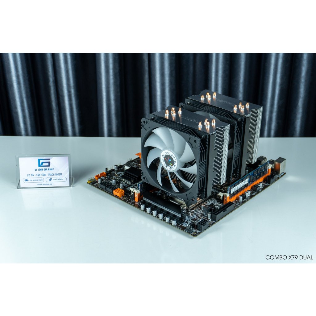 Combo Dual Xeon Mainboard X79 + 2 CPU 2696 V2 + Ram 32GB ECC RE + 2 Fan T900i Bảo hành 03 Tháng