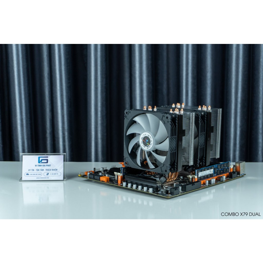 Combo Dual Xeon Mainboard X79 + 2 CPU 2696 V2 + Ram 32GB ECC RE + 2 Fan T900i Bảo hành 03 Tháng