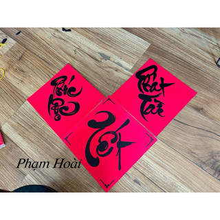 Chữ Thư pháp trang trí, decor mẹt, phên mành dùng trang trí Tết