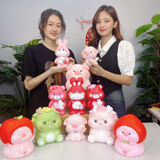 Ống heo tiết kiệm, heo nhựa tiết kiệm hoạt hình, rồng, thỏ, gấu dâu… chống bể cho bé tiết kiệm tiền, để bàn học