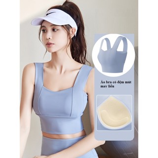 Áo bra tập gym, tập yoga có kèm đệm mút liền mặc nâng ngực, áo bra thể thao nữ