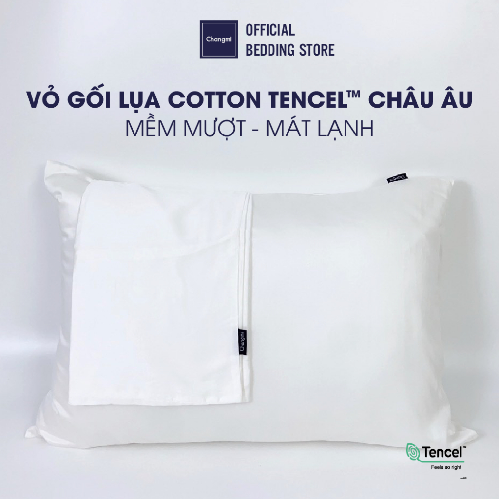 [Nhiều màu] Vỏ gối Cotton Tencel Châu Âu cao cấp Changmi Bedding siêu mềm mượt và mát lạnh - 1 chiếc