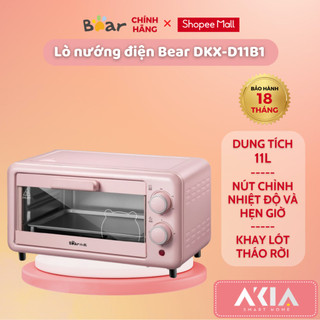  Lò nướng điện Bear DKX-D11B1, dung tích 11L, 2 núm điều chỉnh nhiệt độ và hẹn giờ, khay lót tháo rời