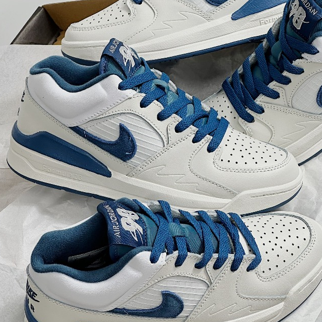 Giày thể thao Jordan Stadium 90 Nâu Trắng Xanh Trắng, sneaker jd 90 đủ size nam nữ Tặng FullBox