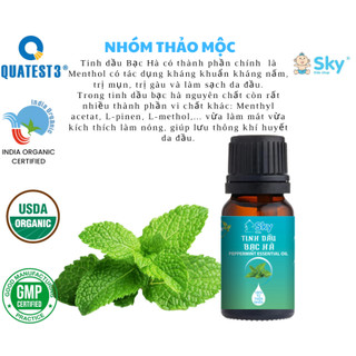 Tinh dầu bạc hà nguyên chất, có kiểm định.