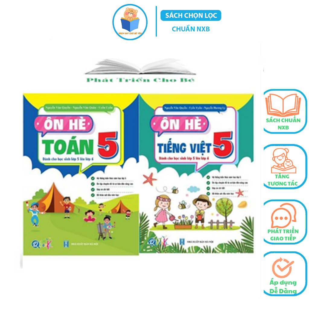 Sách - Bộ Ôn Hè Toán Và Tiếng Việt Lớp 5 - Dành Cho Học Sinh Lớp 5 Lên Lớp 6