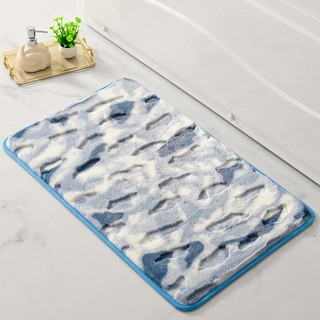 Thảm Lau Chân Nhà Tắm Cotton Len Đế Cao Su Chống Trượt Họa Tiết Trơn Phối Màu Đơn Giản