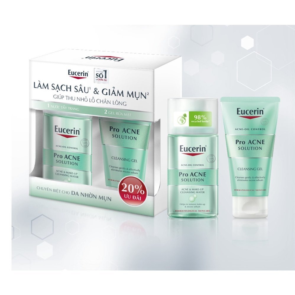 Bộ sản phẩm Eucerin Làm Sạch Sâu, Giảm Mụn Dành Cho Da Mụn .
