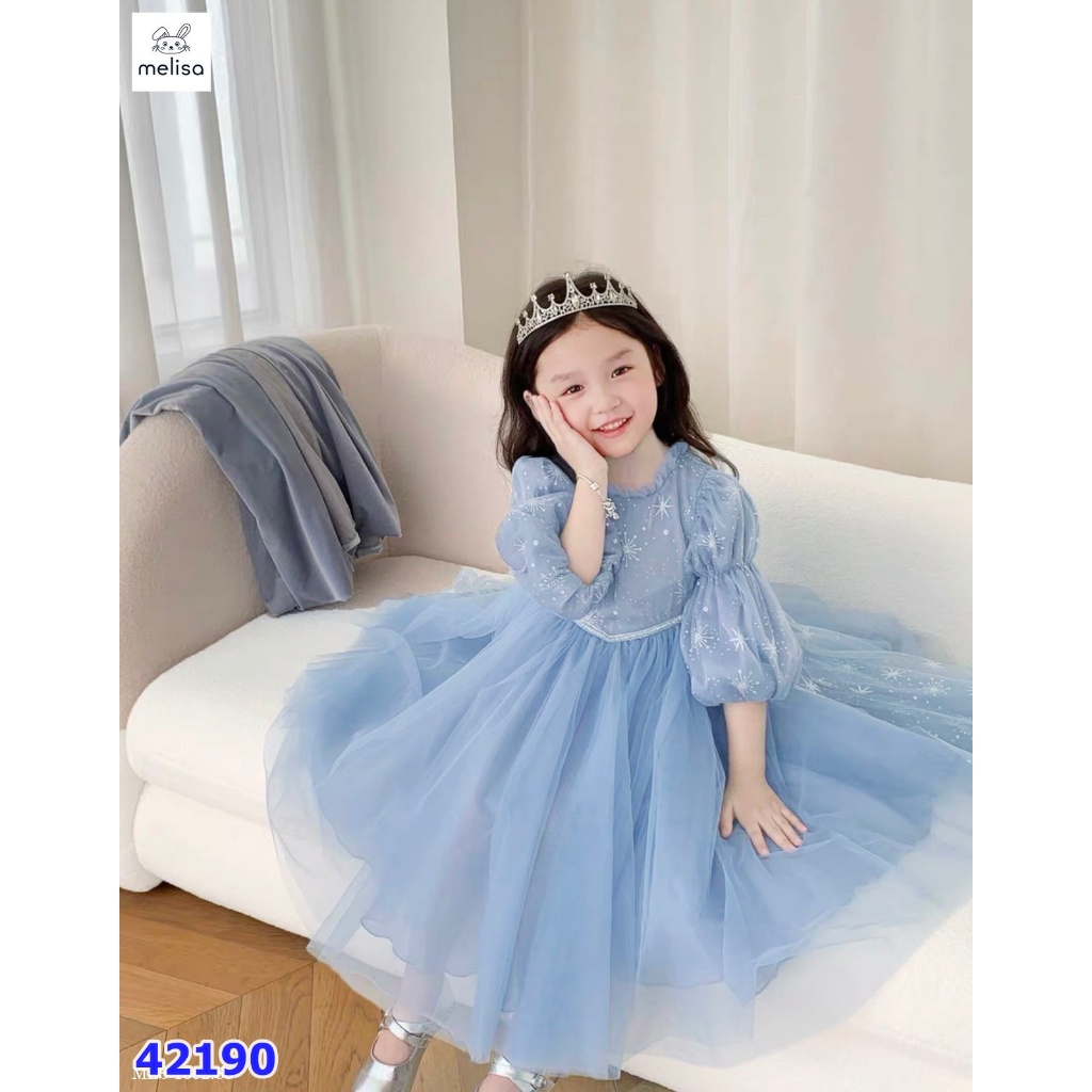 Đầm Melisa xanh bông tuyết