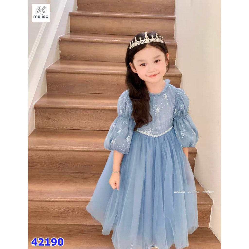 Đầm Melisa xanh bông tuyết