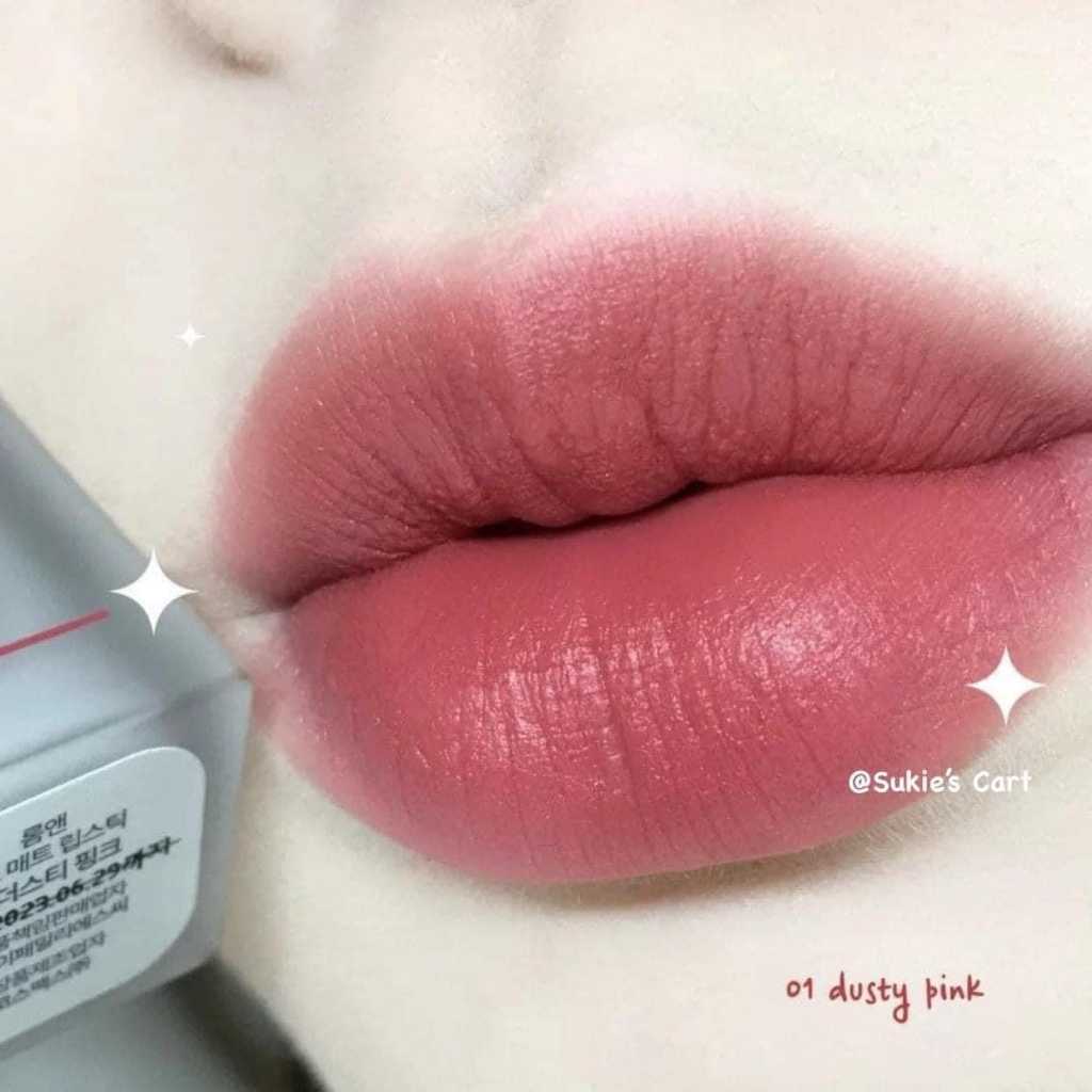 Son Thỏi Romand 01 Dusty Pink Hồng Đất Zero Matte Lipstick Son Lì Mịn Siêu Xinh