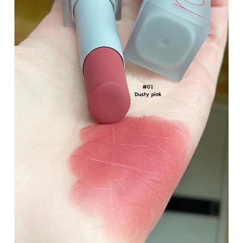 Son Thỏi Romand 01 Dusty Pink Hồng Đất Zero Matte Lipstick Son Lì Mịn Siêu Xinh