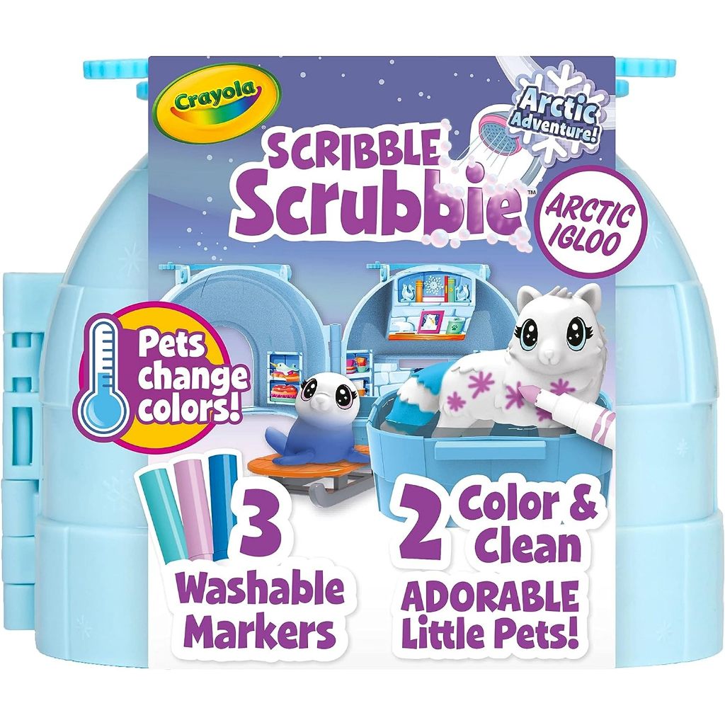 Đồ chơi tô tượng thú cưng cho bé Scribble Scrubbie Pets Arctic Igloo, Color Change Pets & Storage Case