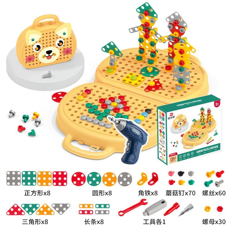 BỘ ĐỒ CHƠI KĨ SƯ GẤP LẮP RÁP, ĐỒ CHƠI VẶN ỐC VÍT CHO BÉ TỪ 3 TUỔI