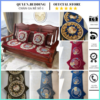 đệm lót ghế, thảm ghế tây âu, đệm ghế gỗ dài ,decor ghế phòng khách sang trọng , Lịch Sự