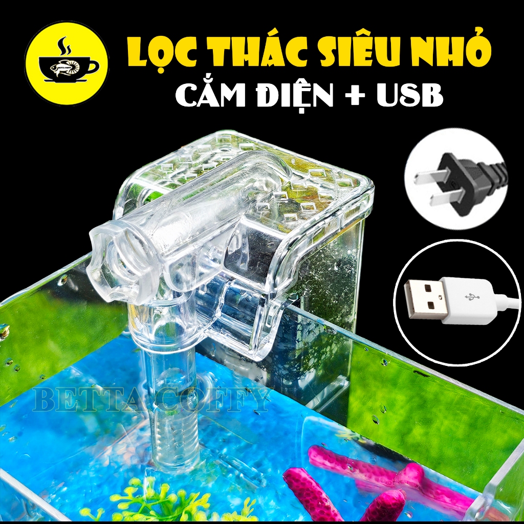 Bộ lọc thác nước mini - máy bơm siêu êm siêu nhỏ gọn - Thiết Bị Lọc Nước Bể Cá USB AC/DC