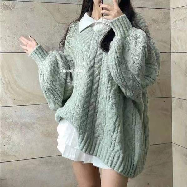 Áo Len CBMHOUSE Form Rộng, Áo Sweater Len Nam Nữ Unisex Họa Tiết Basic Màu Đen Dễ Phối Đồ