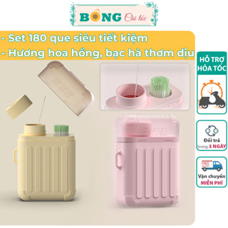 Hộp 180 que vệ sinh lỗ xỏ hương hoa hồng, bạc hà thiên nhiên tiết kiệm nhỏ gọn tiện lợi VS30 - Phụ kiện BÔNG Cài Tóc