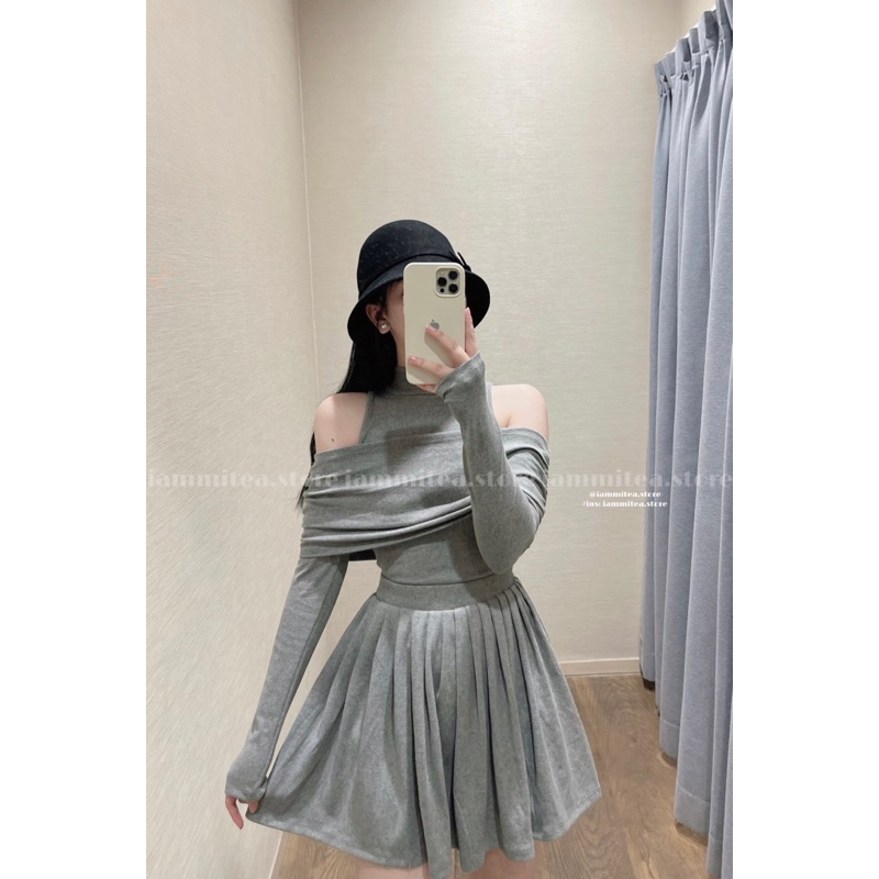 Winny set- Set áo+ chân váy thun gân nhà Iammitea