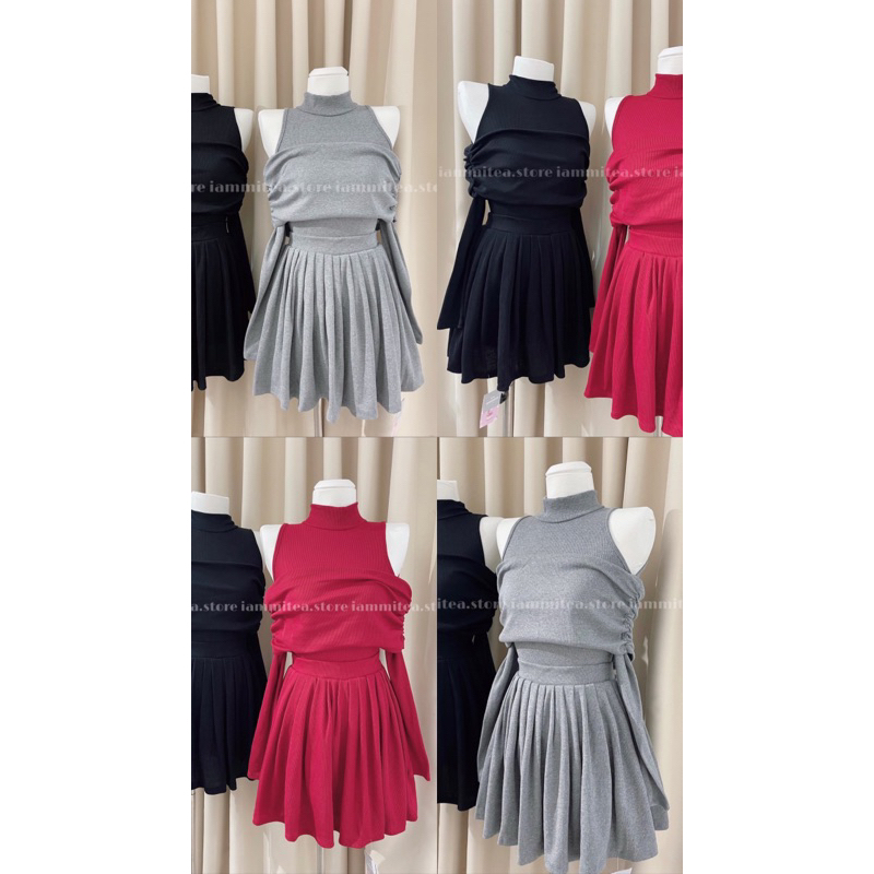 Winny set- Set áo+ chân váy thun gân nhà Iammitea