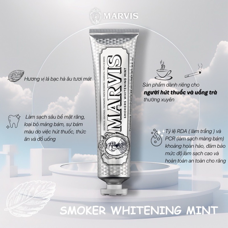 Kem đánh răng Marvis Classic Whitening Mint 85ml